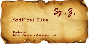 Szécsi Zita névjegykártya